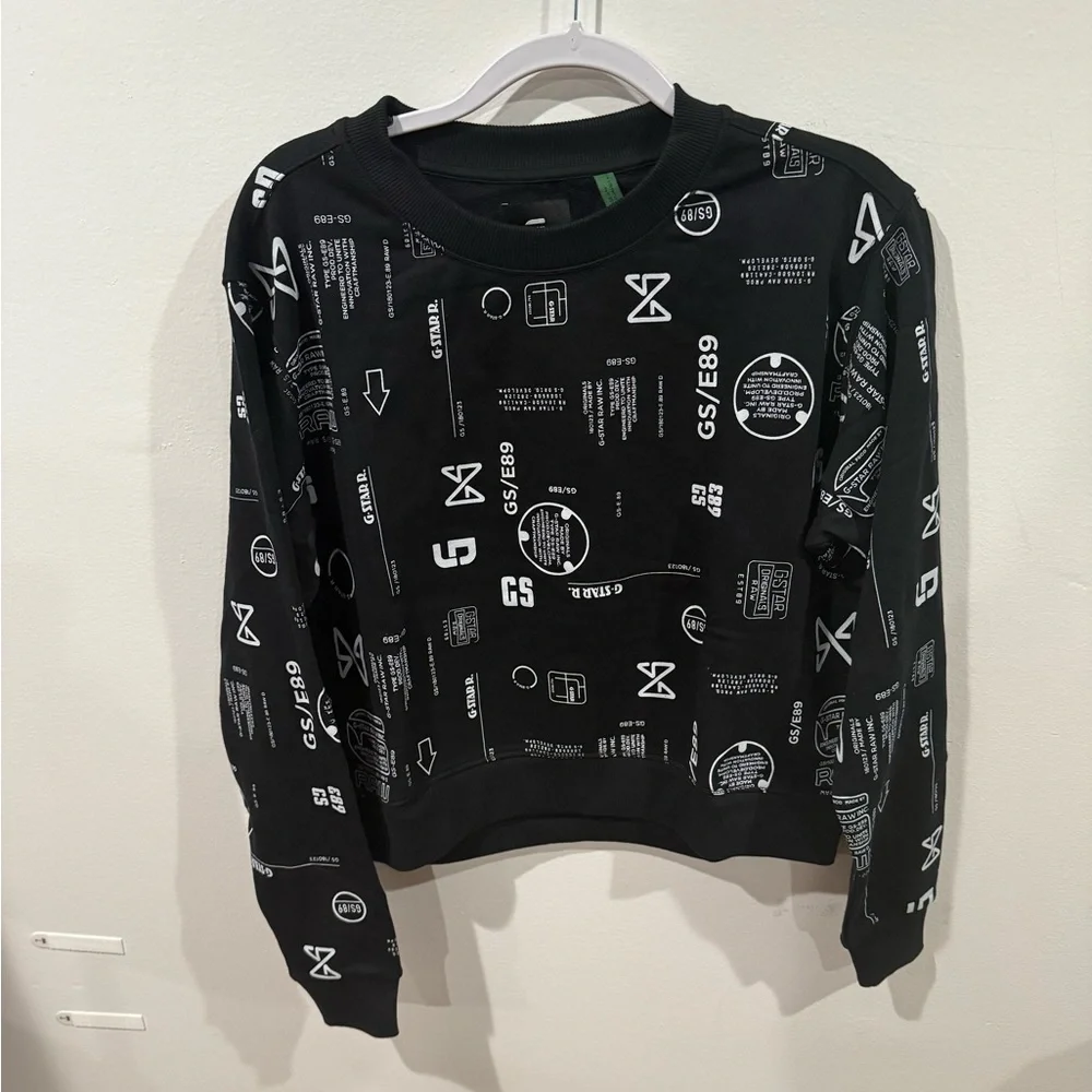 G-STAR RAW Women's Cropped Loose Sweater Allover - Picture 3 of 6